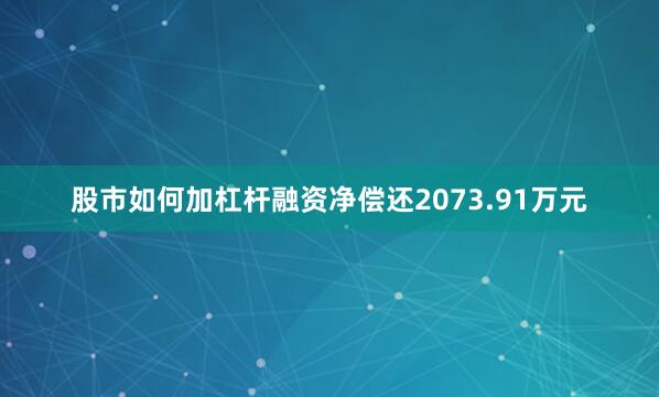 股市如何加杠杆融资净偿还2073.91万元