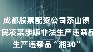 成都股票配资公司茶山镇筱溪村村民凌某涉嫌非法生产违禁品“湘30”