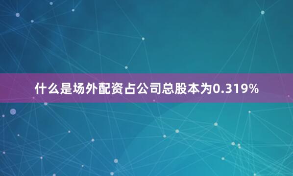 什么是场外配资占公司总股本为0.319%